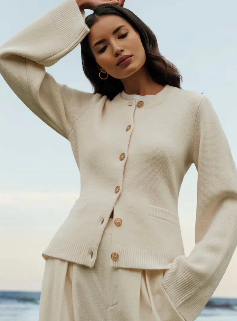 Damen Cardigan mit Ausgestellten Ärmeln | Lässig