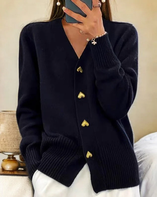 Damen Cardigan - Weicher Strick mit V-Ausschnitt - Image 3