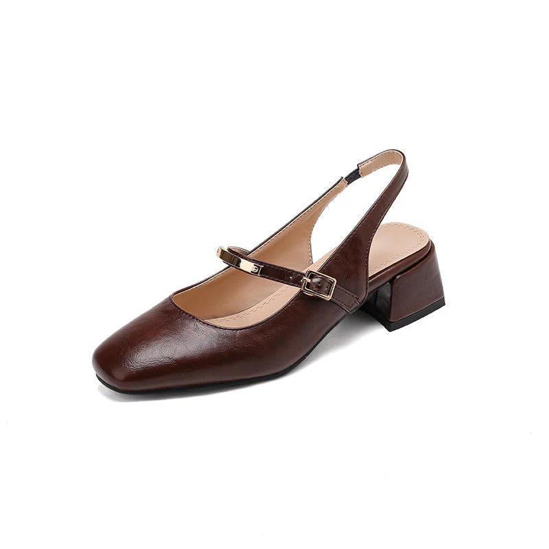 Damen Dirndl Schuhe | Klassische Slingback-Schuhe mit Blockabsatz - Image 5