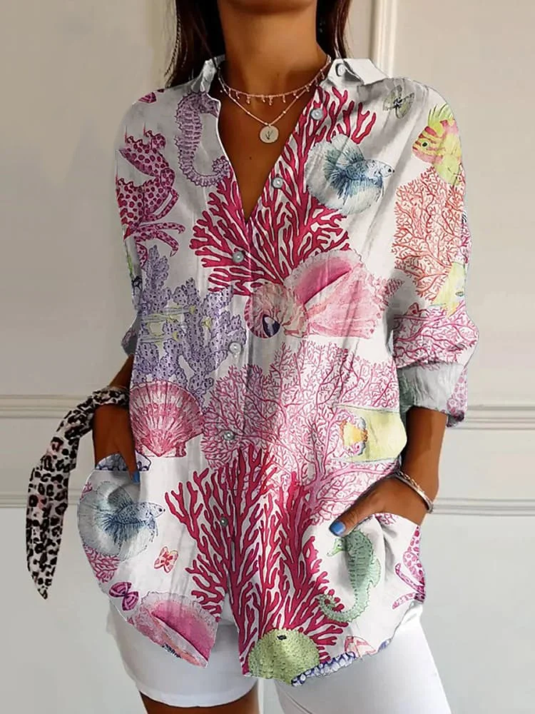 Damen Elegante Button Down Hemd | Langarm
