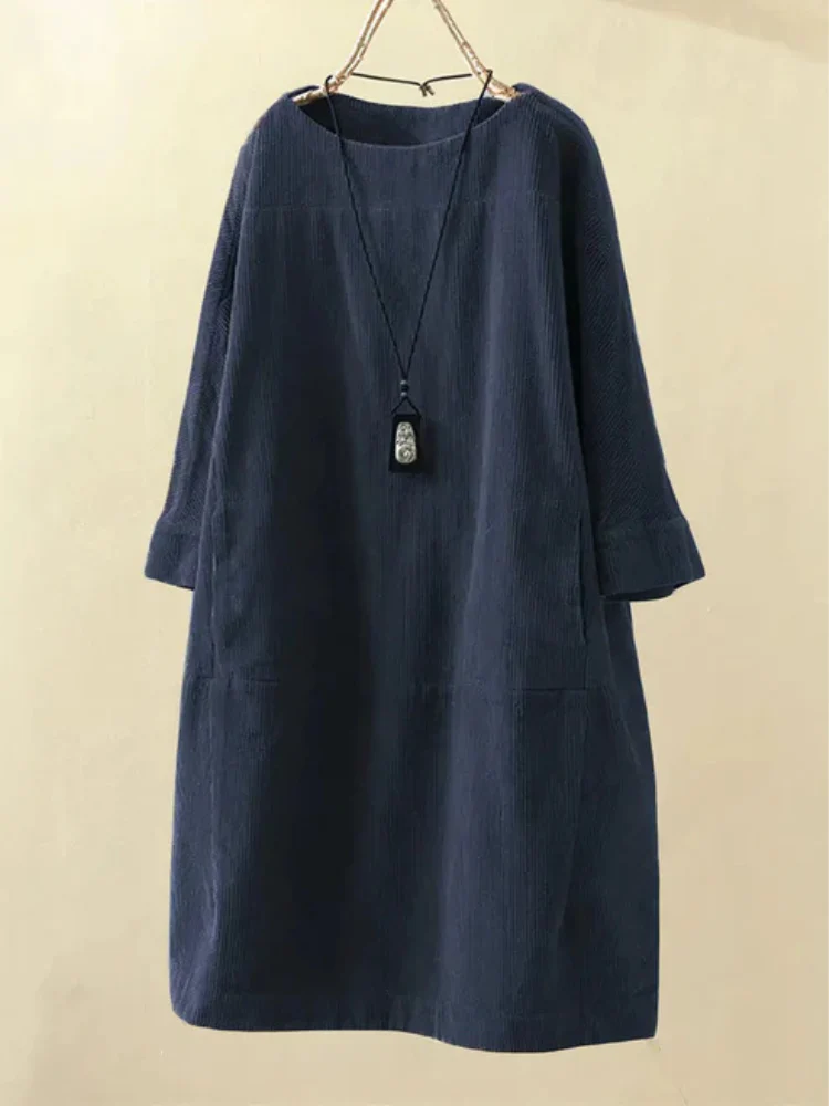 Damen entspanntes schlichtes Sommerkleid | Midi