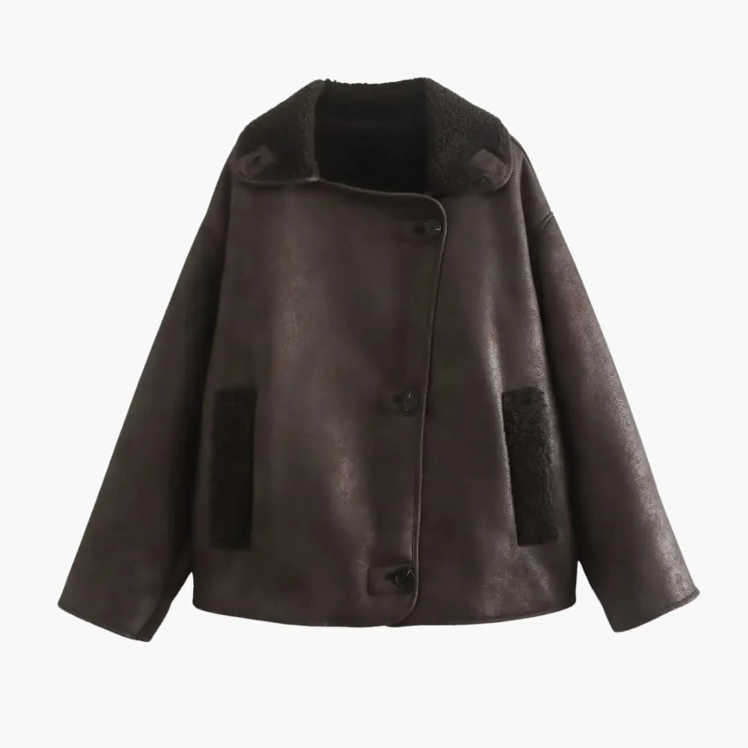 Damen Fleece jacke mit Reverskragen und Fronttaschen - Image 6
