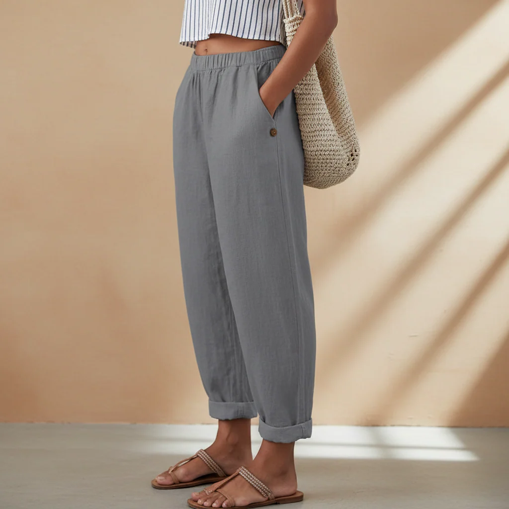 Damen Gefaltete Hosen Stylische Hose Faltensaum - Image 4
