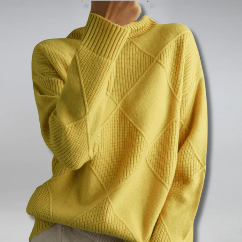 Damen gemütlicher Pullover | Rollkragen