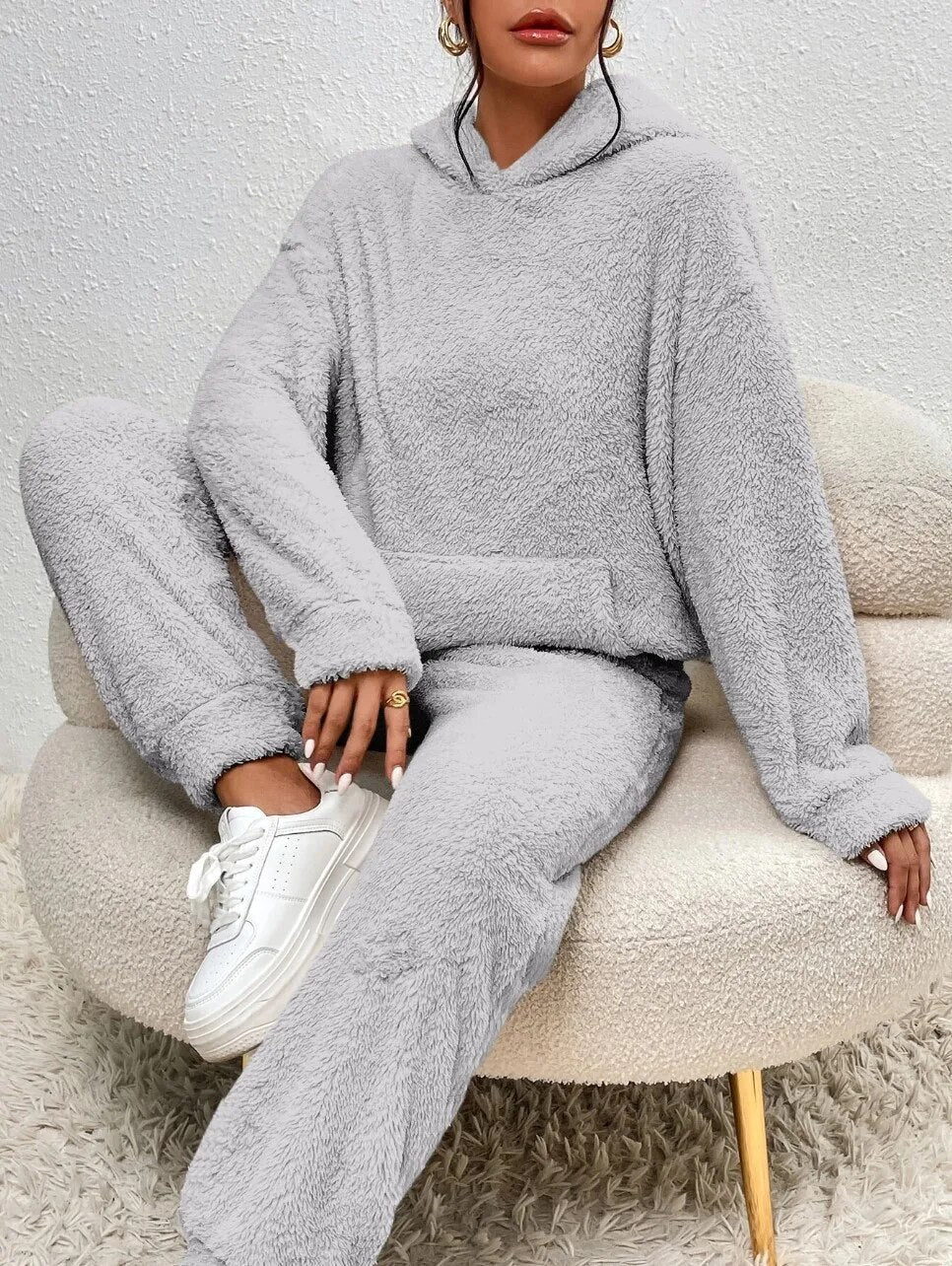 Damen Gemütlicher Teddy Hausanzug | Zweiteilig Warm - Image 5