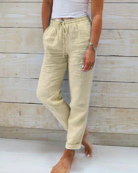 Damen Hose | Lockere Schnittform mit elastischem Bund - Image 4