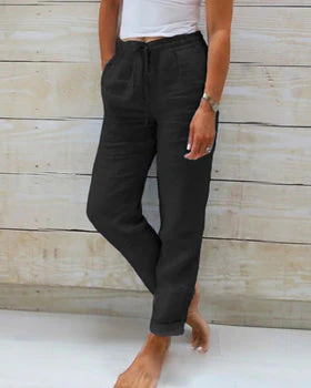 Damen Hose | Lockere Schnittform mit elastischem Bund - Image 6