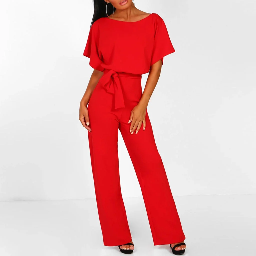 Damen-Jumpsuit Elianne mit weitem Bein und Taillenschnürung - Image 9
