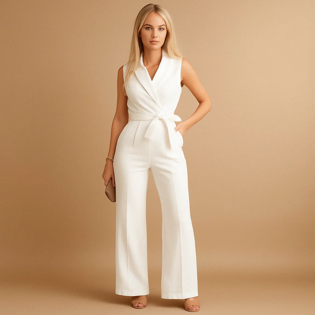 Damen Jumpsuit Wickel | weite Beine und taillierte Passform - Image 6