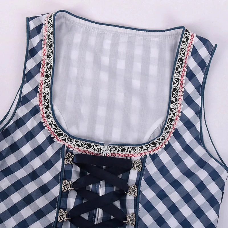 Damen Klassisches Blau Oktoberfest Dirndl Kleid - Image 5