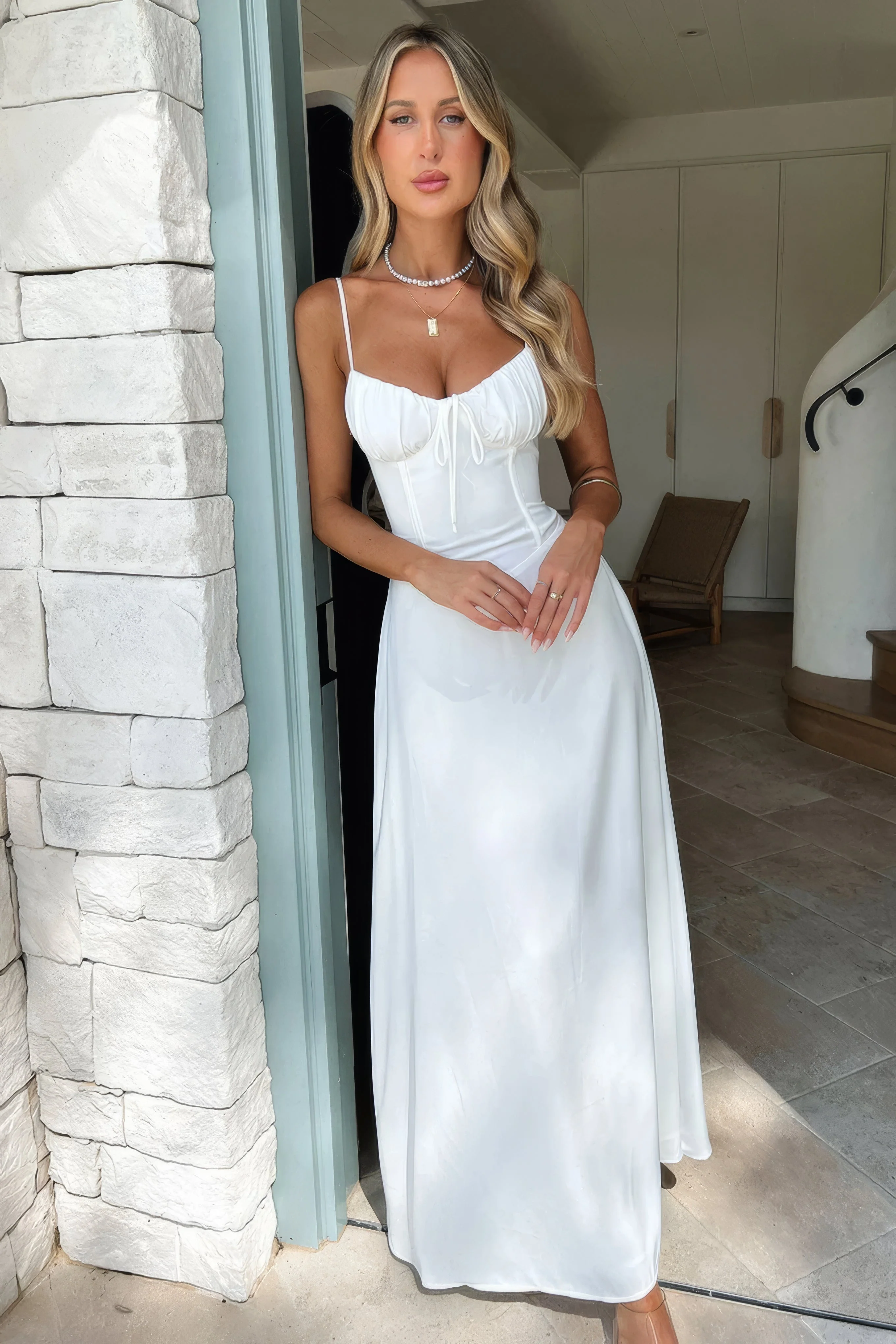 Damen Kleid | Ärmellose Ausführung in Maxi-Länge