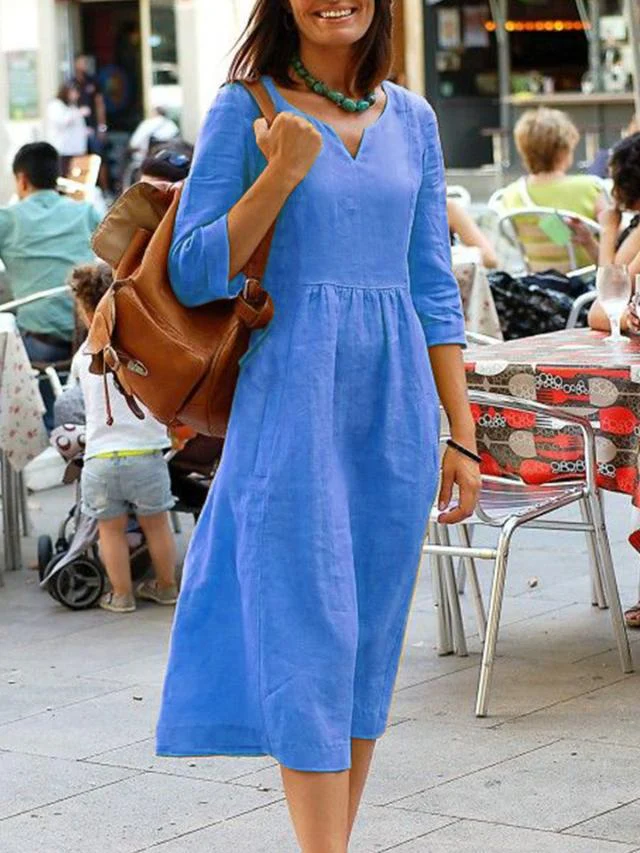 Damen Kleid | taillierter Schnitt mit V-Ausschnitt - Image 4