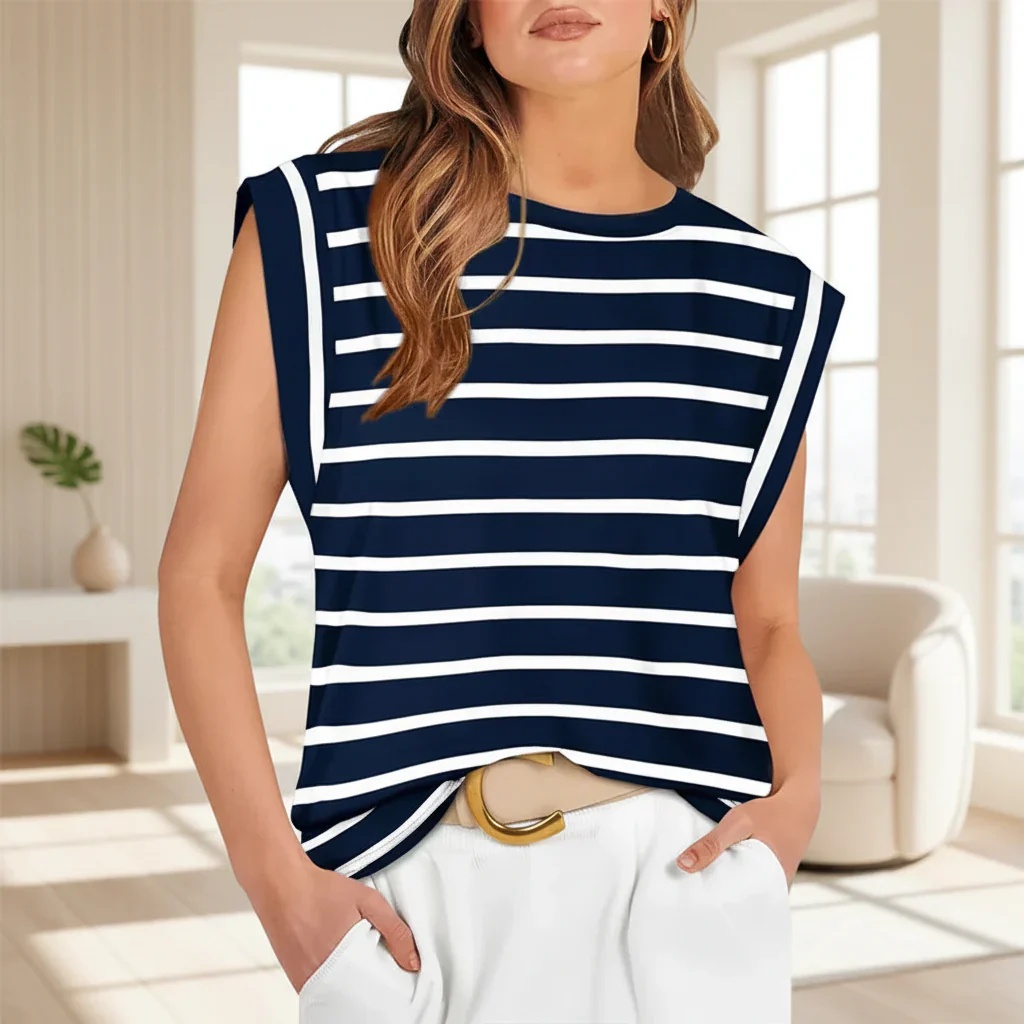 Damen Kurzarm Top Locker Sommer Freizeit Oberteil - Image 10
