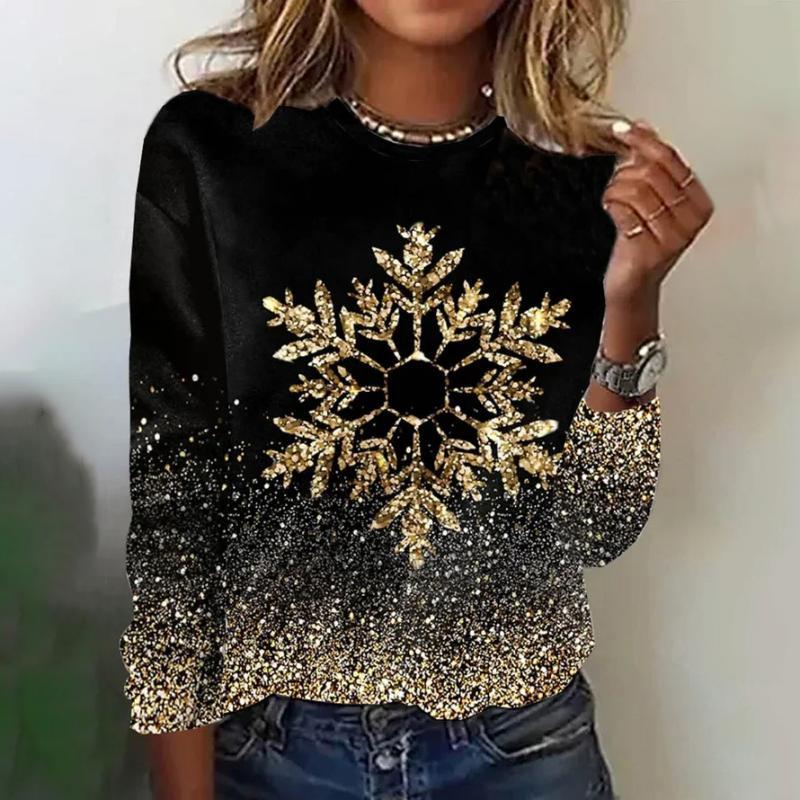Damen-Langarmtop mit Sparkly-Snowflake-Design
