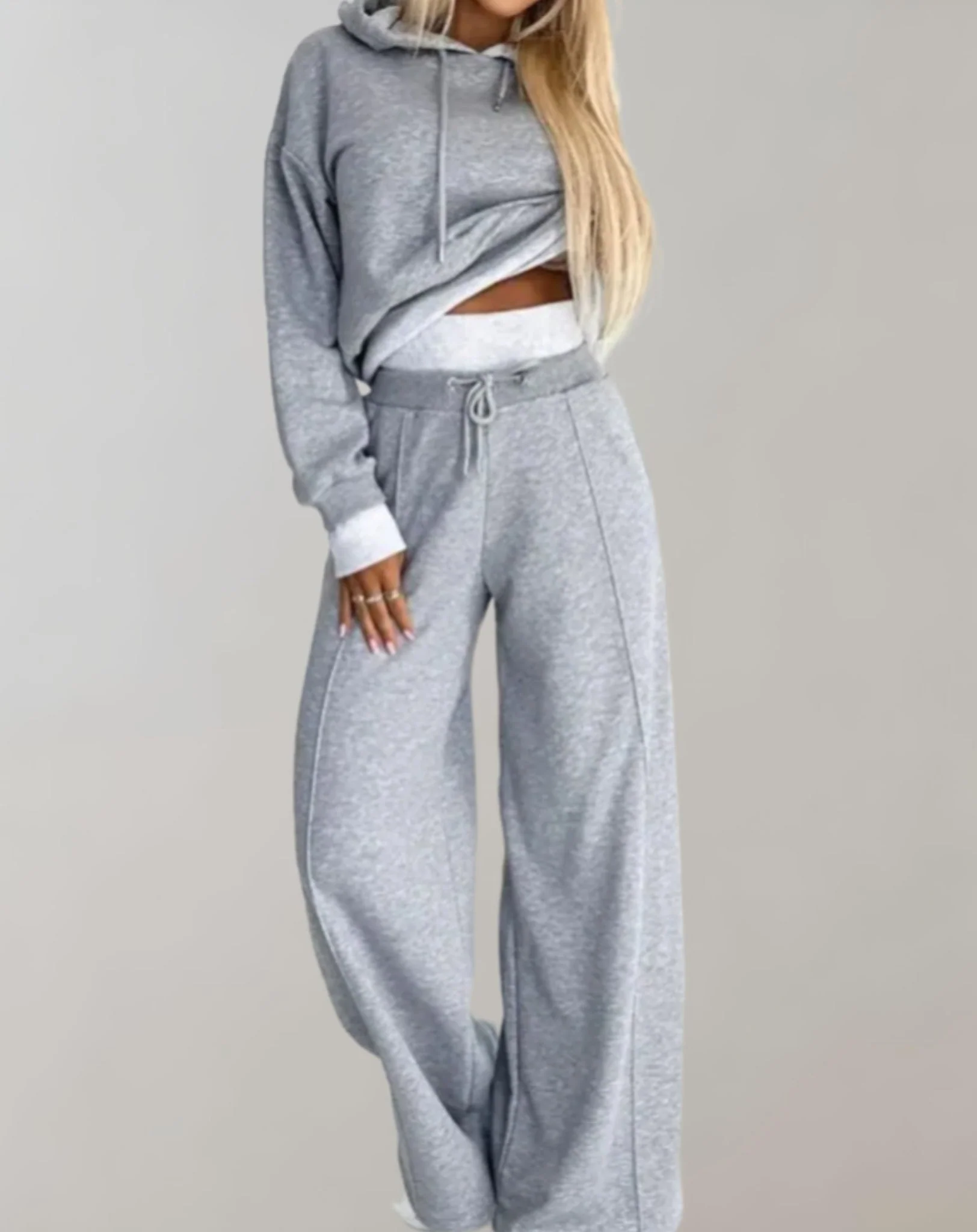 Damen-Loungewear-Set mit Kapuze und weiter Hose - Ariane - Image 3
