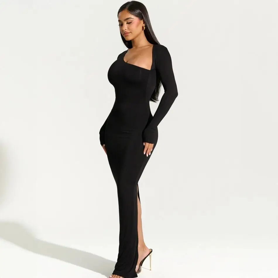 Damen-Maxikleid mit fließender Länge | klare Silhouette - Image 3