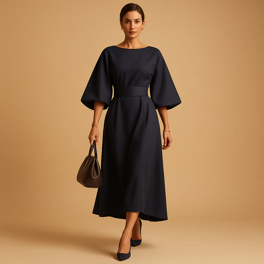 Damen Midikleid | Taillenbanddetail für den täglichen Gebrauch - Image 2