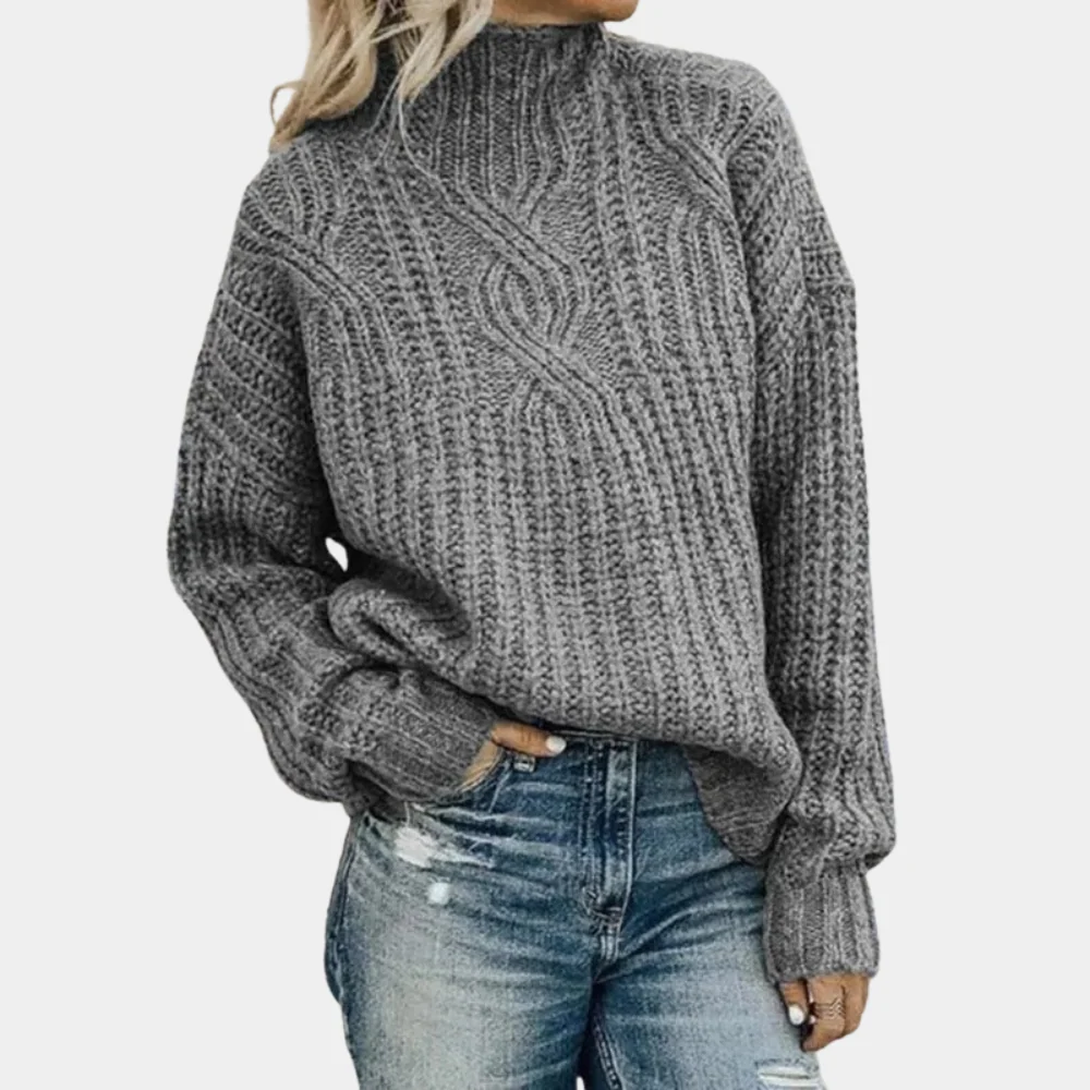 Damen Pullover | Strick warm mit Stehkragen - Image 3