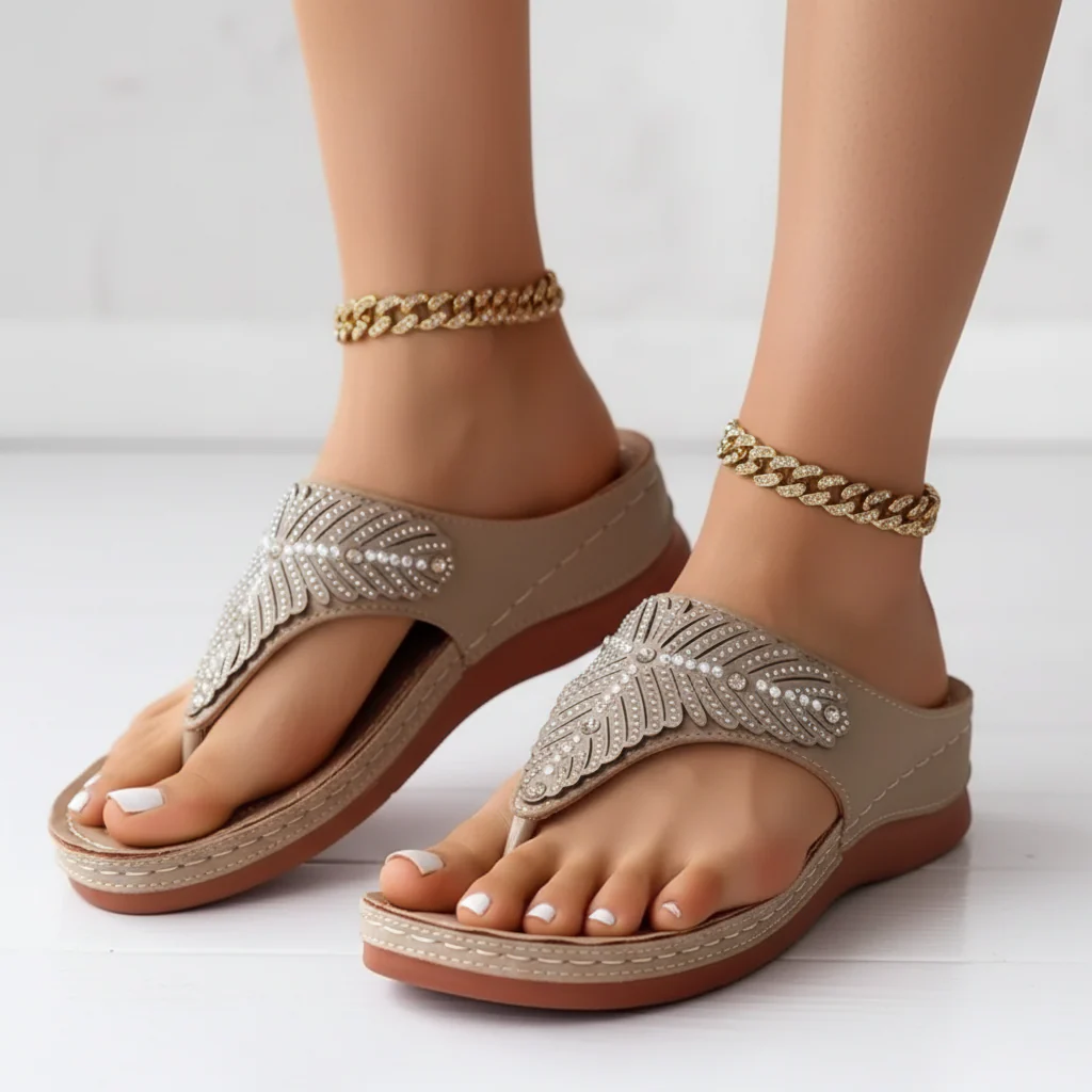 Damen Sandalen Flip Flops Bequemer Sohle Sommer - Image 4