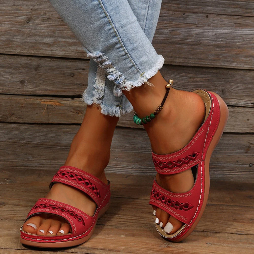 Damen Sandalen Gepolsterte Sohle Sommer Schuhe