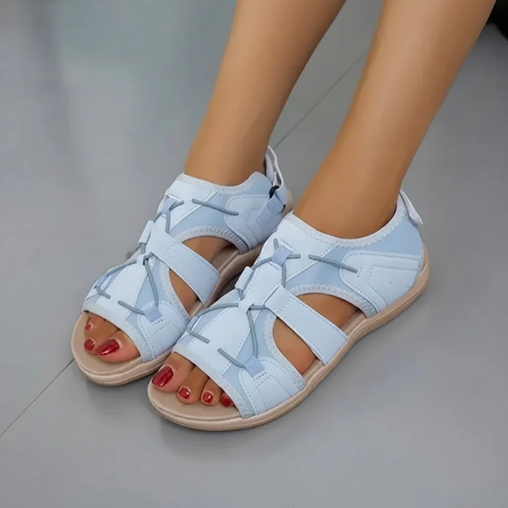 Damen Sandalen Klettverschluss Komfortsohle