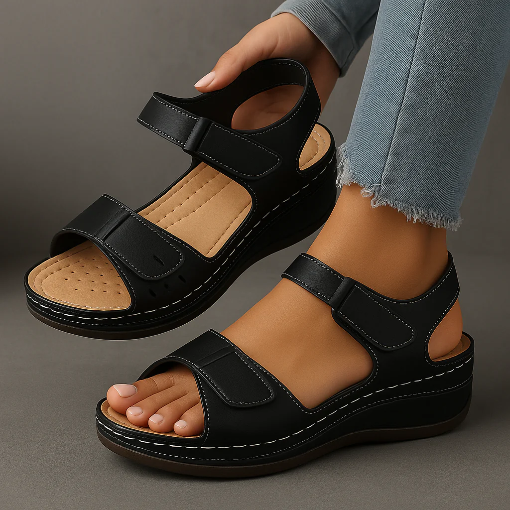 Damen Sandalen Riemen Keilabsatz Freizeit Stil - Image 6