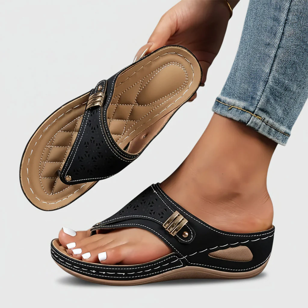 Damen Sandalen Riemen Klettverschluss