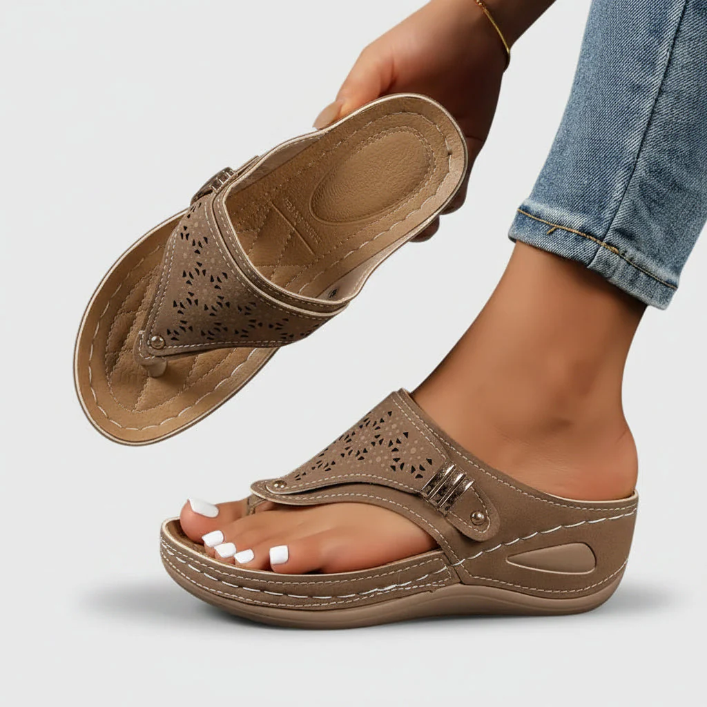 Damen Sandalen Riemen Klettverschluss - Image 3