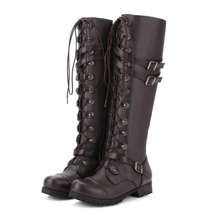 Damen Schnürstiefel mit Schnallendetails | Lässig