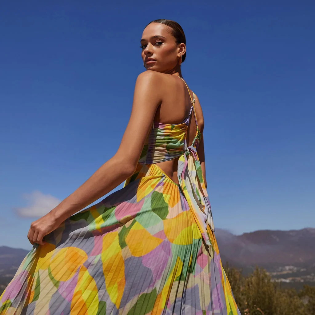 Damen Sommerkleid Ärmellos Criss Cross Stilvolles Lässiges Kleid