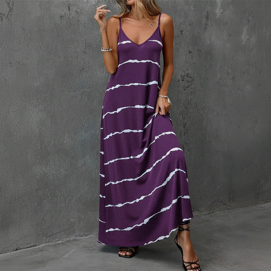 Damen Sommerkleid Blumen Casual Midi Freizeitkleid - Image 7