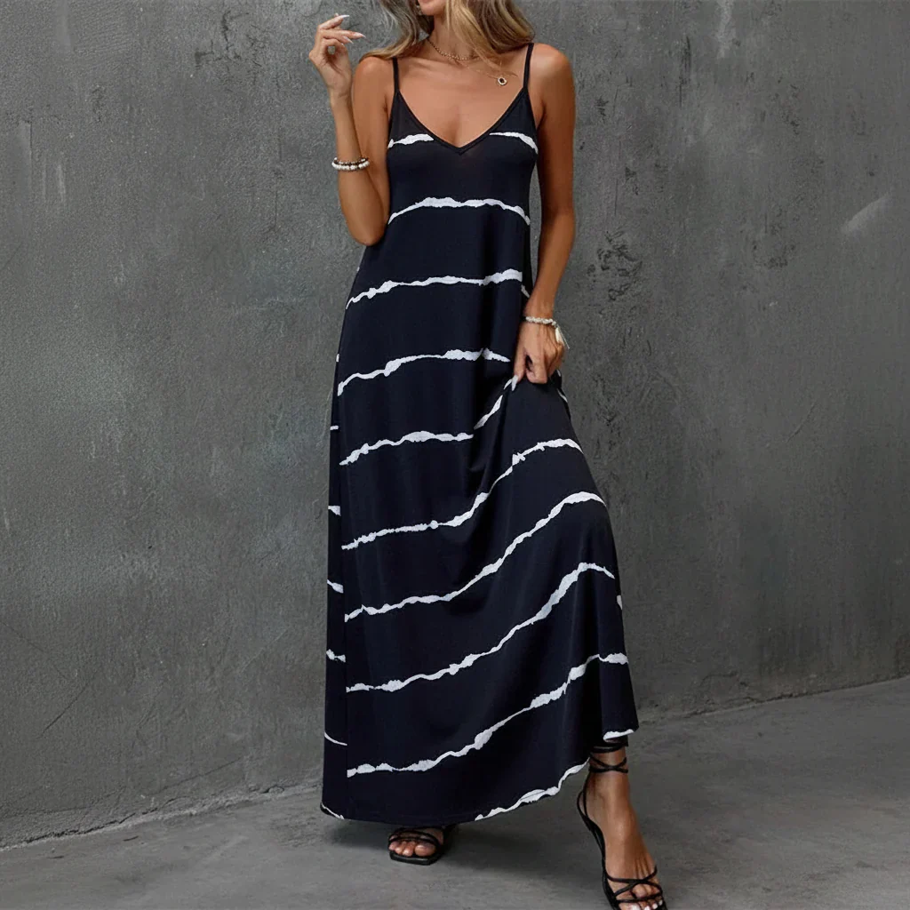 Damen Sommerkleid Blumen Casual Midi Freizeitkleid - Image 9