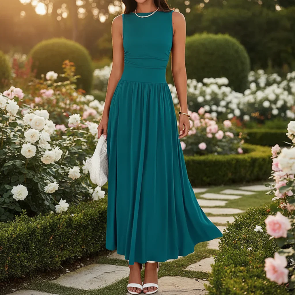 Damen Sommerkleid Faltentasche Kurzes Freizeit Kleid