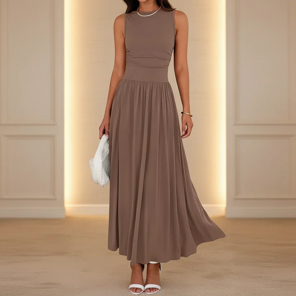Damen Sommerkleid Faltentasche Kurzes Freizeit Kleid - Image 2