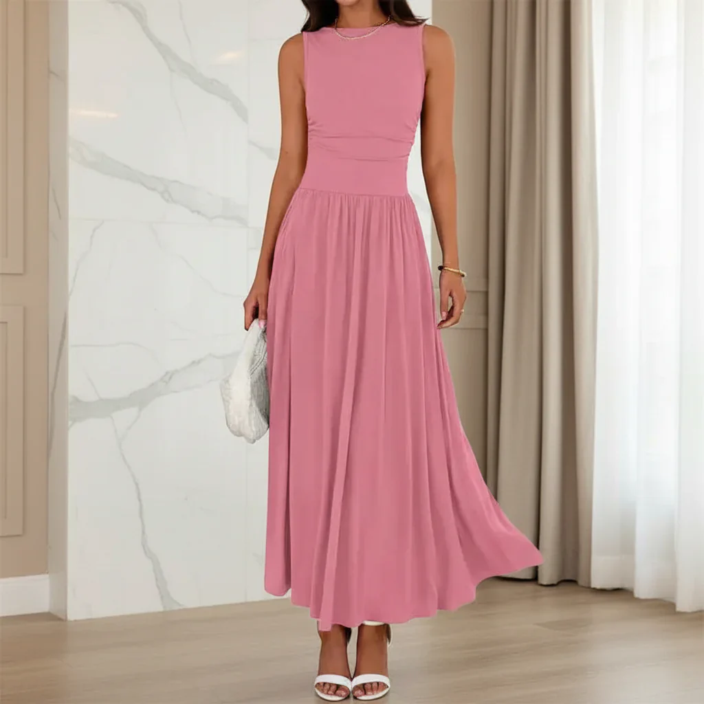 Damen Sommerkleid Faltentasche Kurzes Freizeit Kleid - Image 4
