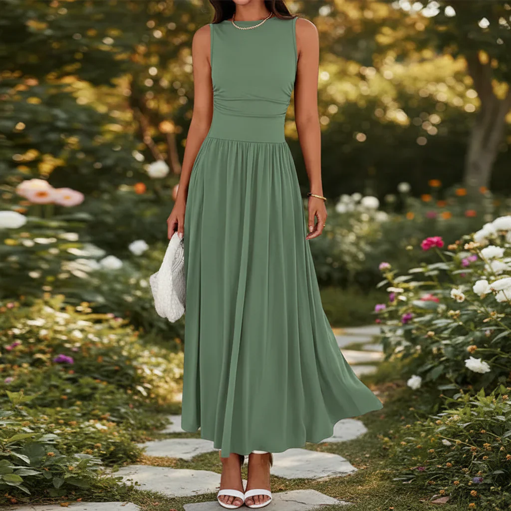 Damen Sommerkleid Faltentasche Kurzes Freizeit Kleid - Image 8