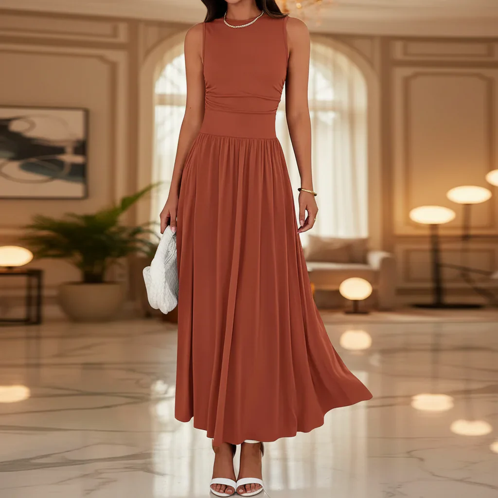 Damen Sommerkleid Faltentasche Kurzes Freizeit Kleid - Image 9