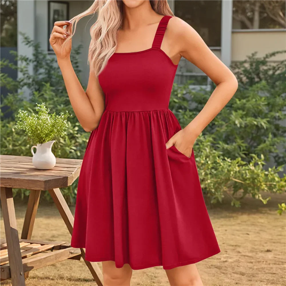 Damen Sommerkleid Floral Strandurlaub Ärmelloses Lässiges Sommerkleid - Image 2