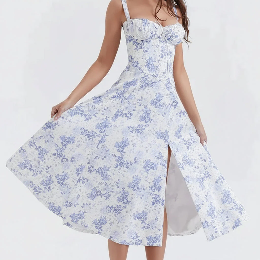 Damen Sommerkleid Lang Elegantes Bequemes Kleid Sommer - Image 2