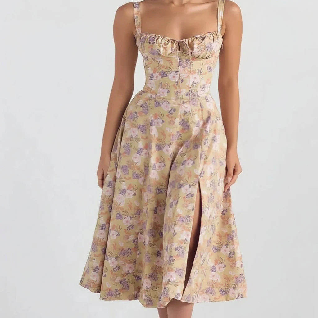 Damen Sommerkleid Lang Elegantes Bequemes Kleid Sommer - Image 3