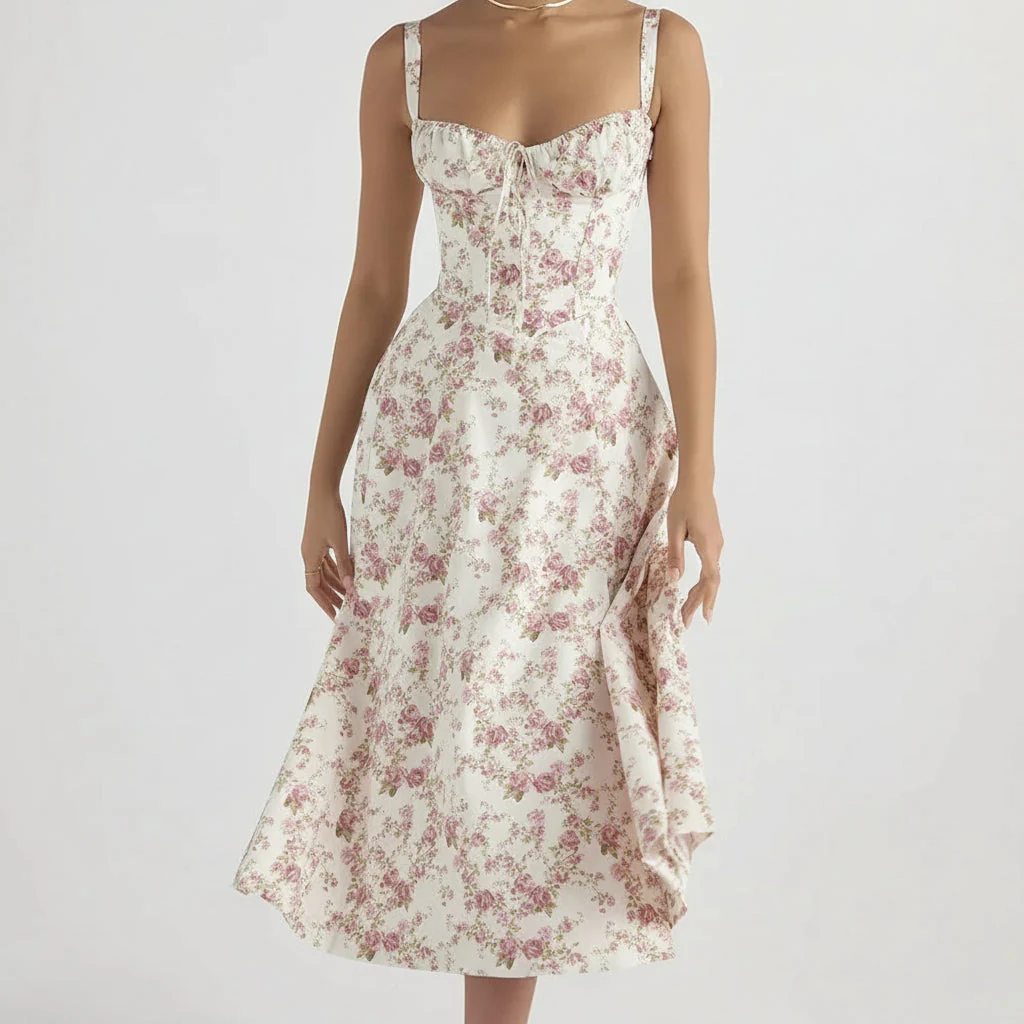 Damen Sommerkleid Lang Elegantes Bequemes Kleid Sommer - Image 4