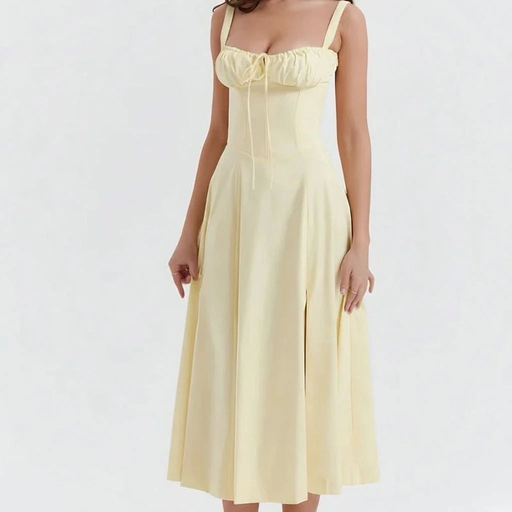 Damen Sommerkleid Lang Elegantes Bequemes Kleid Sommer - Image 5