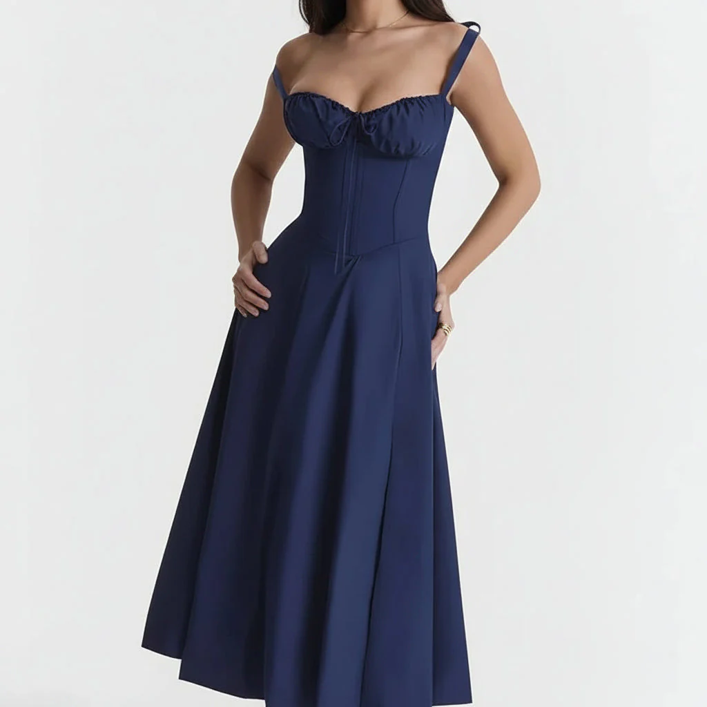Damen Sommerkleid Lang Elegantes Bequemes Kleid Sommer - Image 7