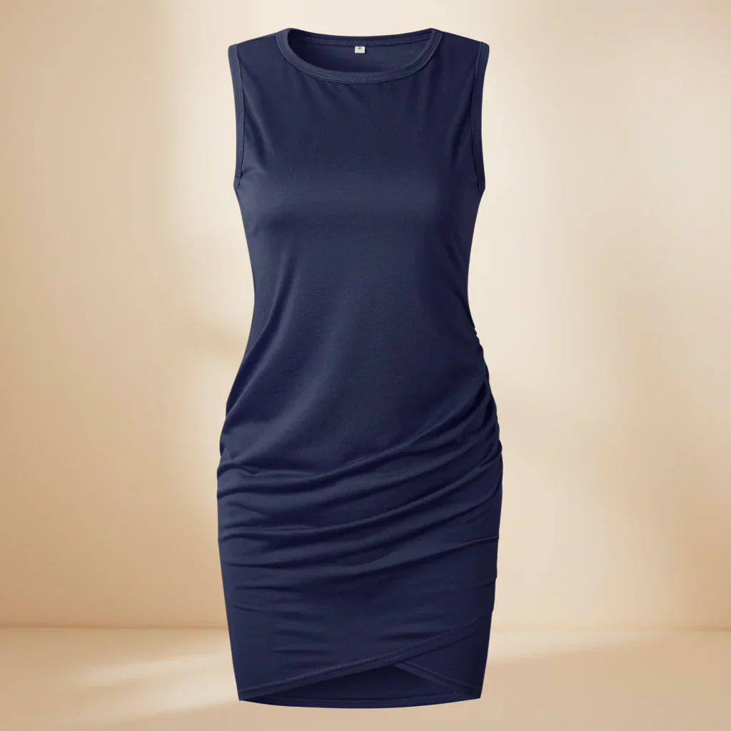 Damen Sommerkleid Lässig Gerafft Bodycon Kleid Sommer - Image 4