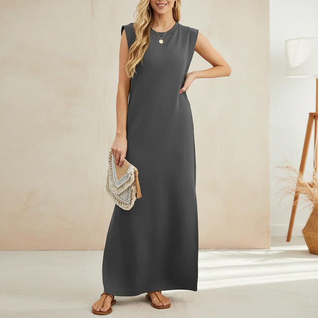 Damen Sommerkleid Lässiger Maxi Lang Freizeit Maxikleid - Image 3