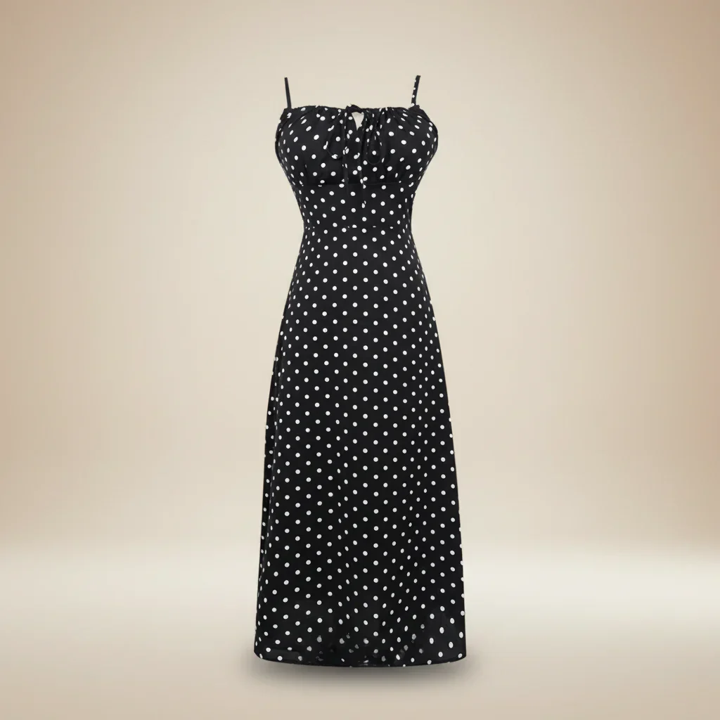 Damen Sommerkleid Polka Dots Leichtes Sommerkleid Alltag - Image 2