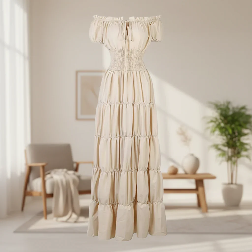 Damen Sommerkleid Renaissance Mittelalter Langes Maxikleid - Image 2