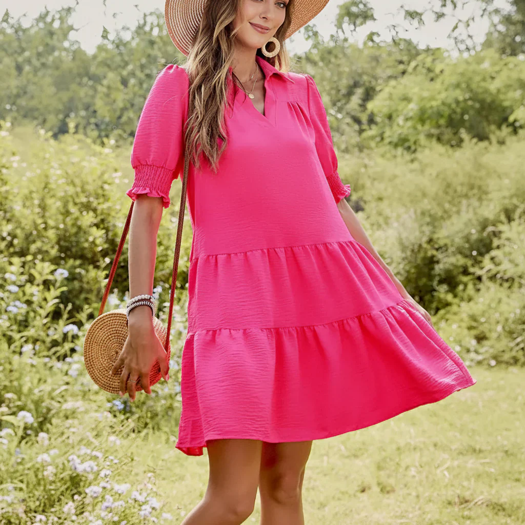 Damen Sommerkleid Rüschen Locker Bequem Sommer - Image 4