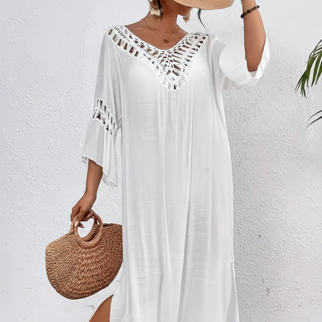 Damen Sommerkleid Seitenschlitz Strand - Image 3