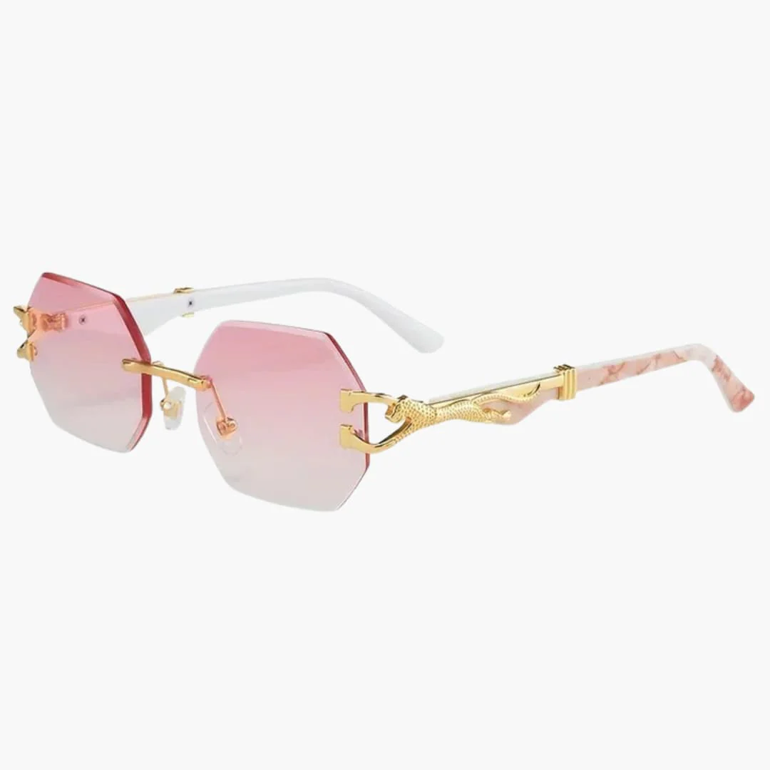 Damen Sonnenbrille mit UV400 Schutz und geometrischen Gläsern